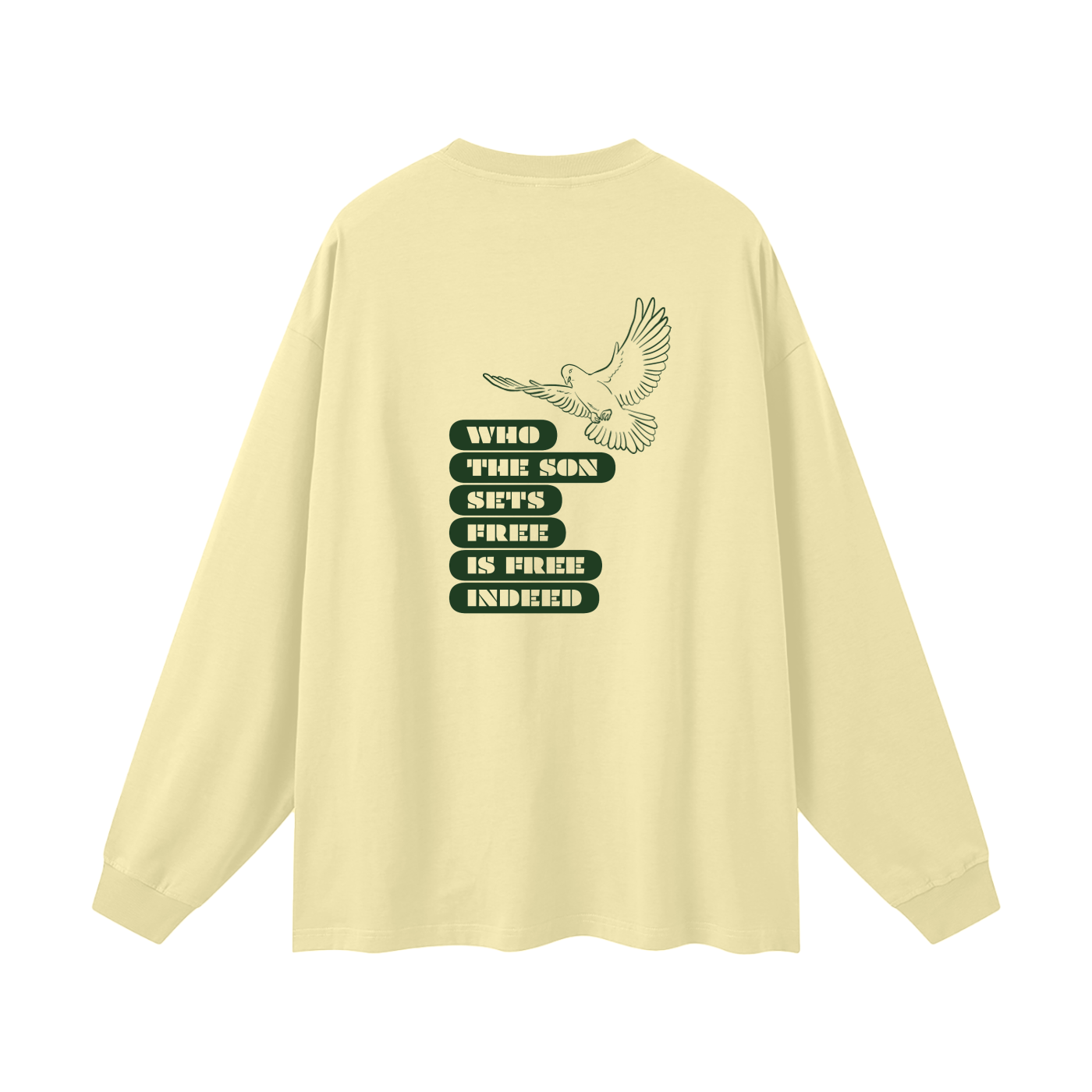 Oversized Unisex Long Sleeve T-Shirt-GREEN PRINT