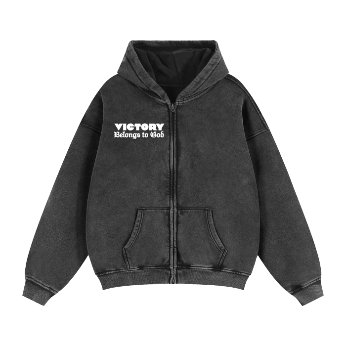 Zip-Through Boxy Hoodie #RU0074