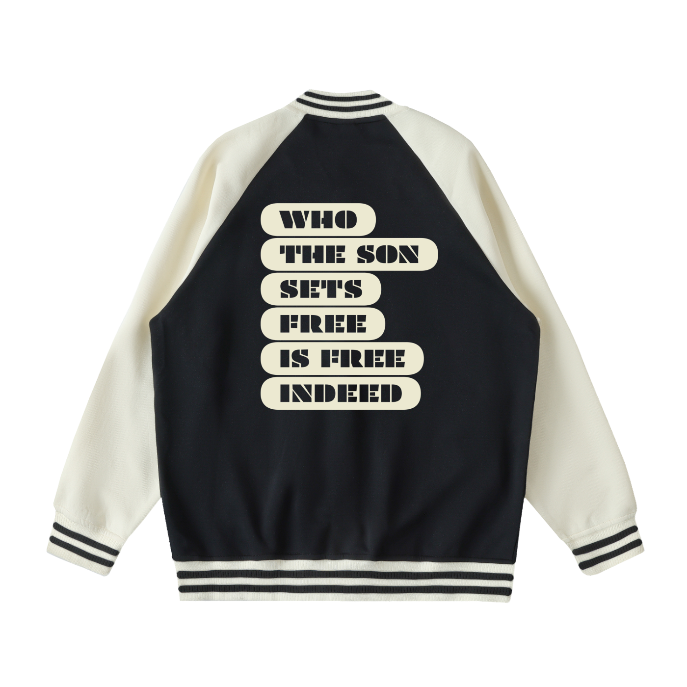 Two Tone Free Indeed Varsity Jacket