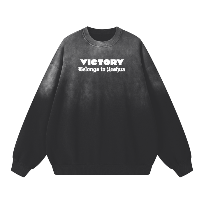 VICTORY BELONGS TO YESHUA Wash Drop-Sweatshirt