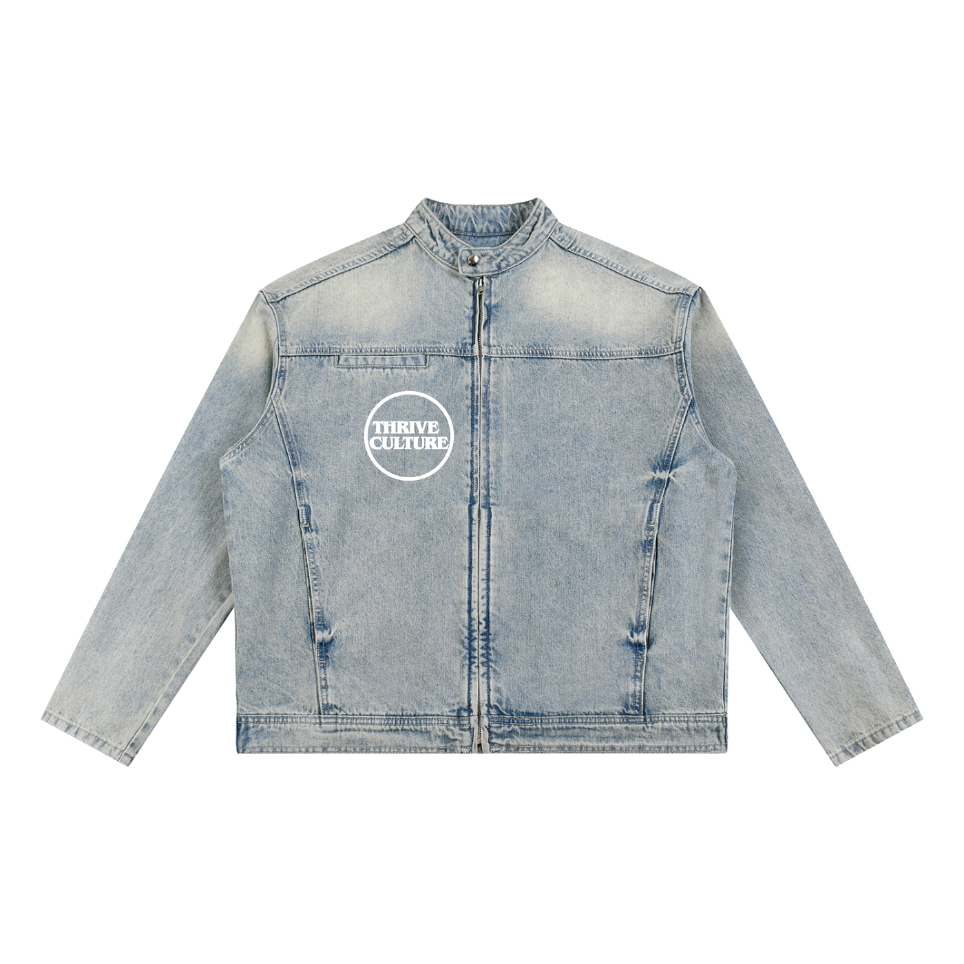 ZOE Vintage Wash Zip Denim Jacket