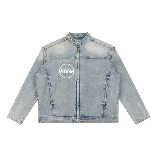 ZOE Vintage Wash Zip Denim Jacket