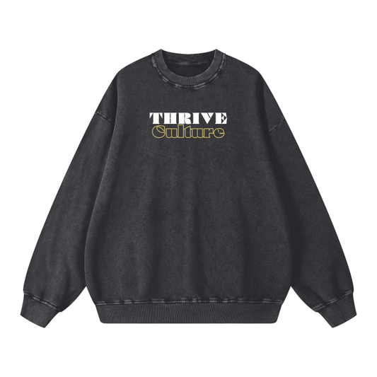 THRIVE CULTURE CREW W/YELLOW & WHITE PRINT