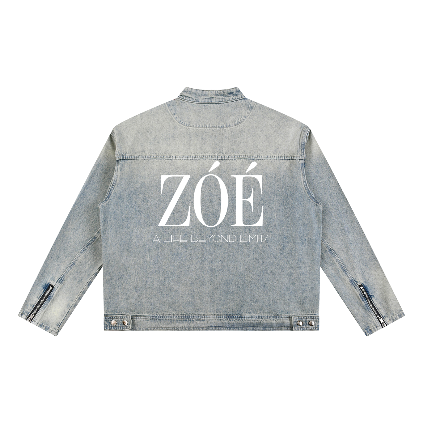 ZOE Vintage Wash Zip Denim Jacket